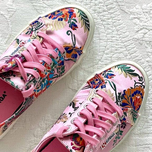 Superga Shoes - Superga Pink Lilac Embroidered Sneaker Tennis Shoe